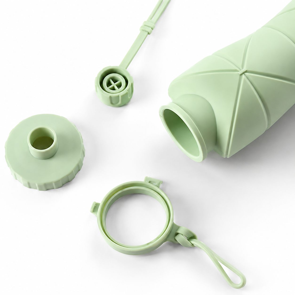 Silicon Foldable Bottle 600ml | Portable Travel Smart Water Bottle | Pocket Size Collapsible Design (Random Color)