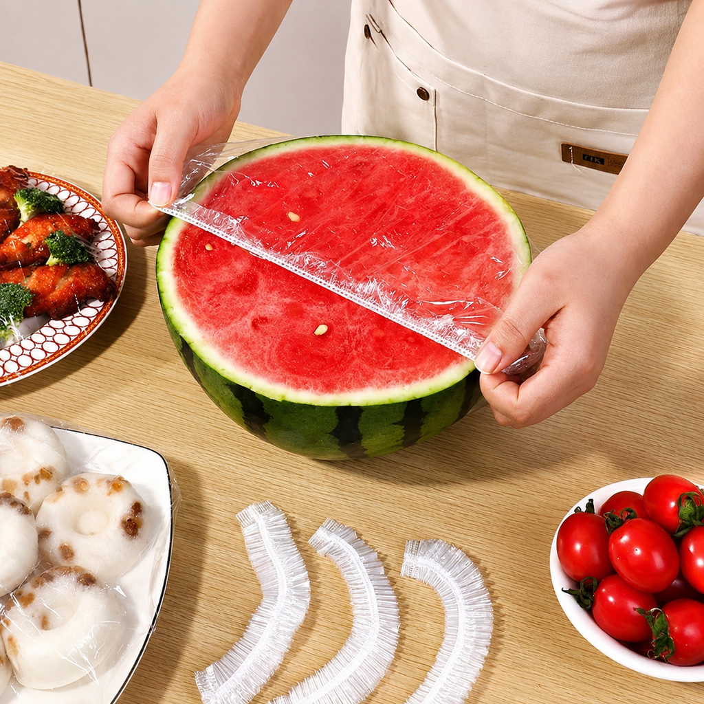 Disposable Plastic Wrap Covers Elastic Tight Food Grade Fresh Keeping Dust Proof Insect Proof Kitchen Accessories