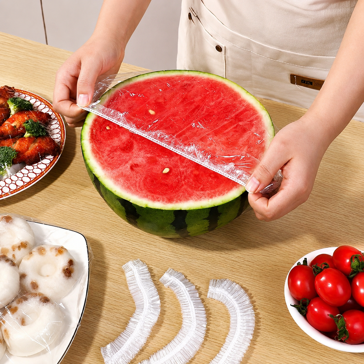 Disposable Plastic Wrap Covers Elastic Tight Food Grade Fresh Keeping Dust Proof Insect Proof Kitchen Accessories