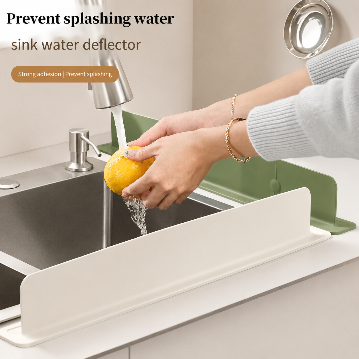 Silicone Sink Splash Guard For Kitchen And Bathroom – Flexible Water Splash Stopper For Faucets | 16 Inch - With Suction (Random Color)