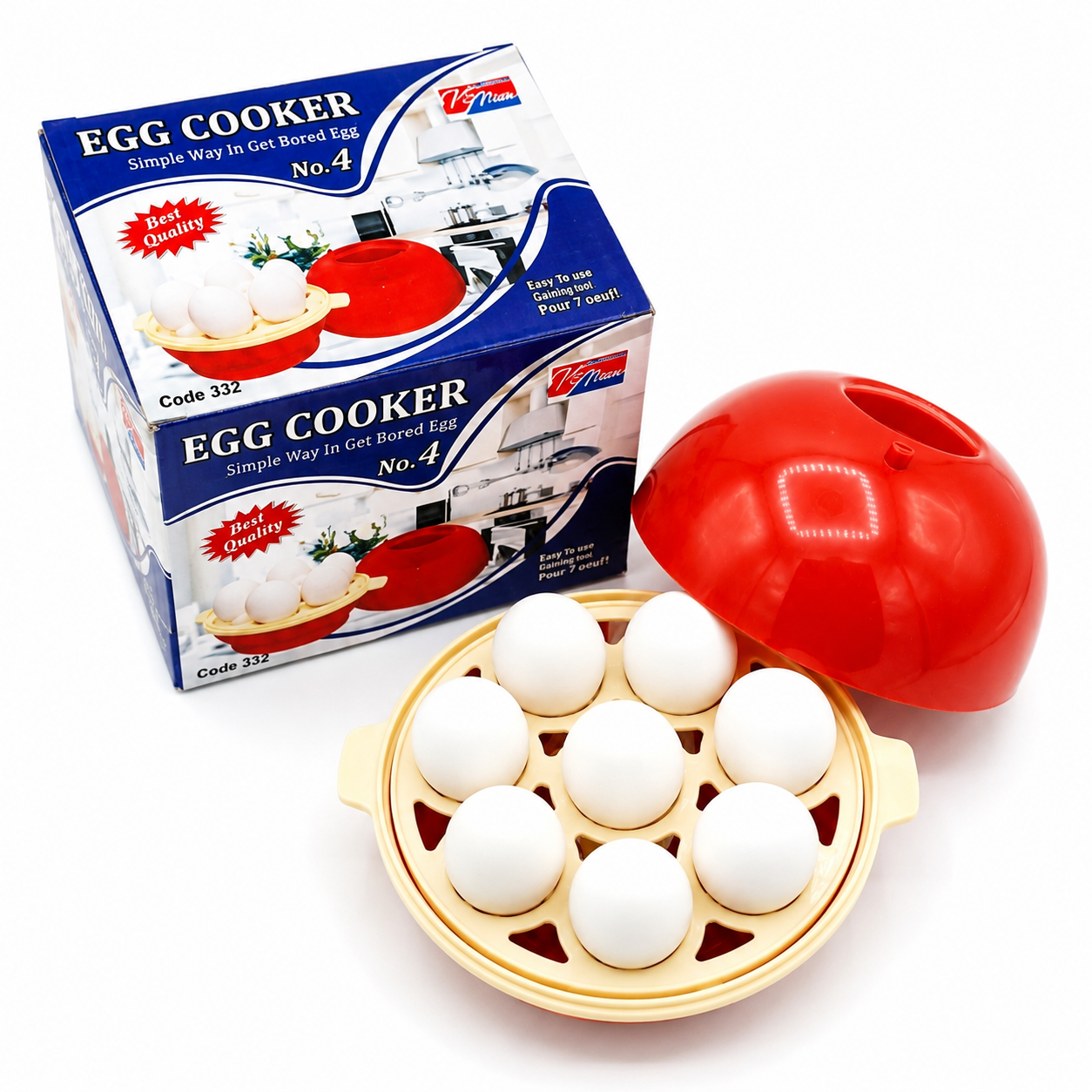 Electric Egg Boiler and Vegetable Steamer – Automatic Shut-Off Rapid Cooker for Healthy Breakfast & Steamed Snacks