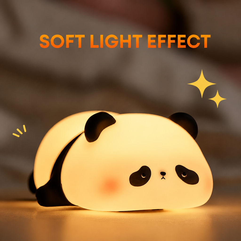 Cute Panda Silicone Night Light – Soft Touch LED Lamp for Kids Bedroom