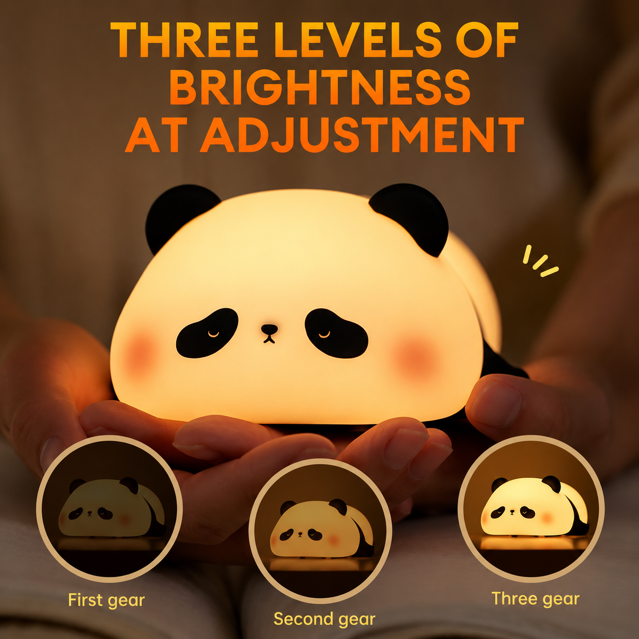 Cute Panda Silicone Night Light – Soft Touch LED Lamp for Kids Bedroom