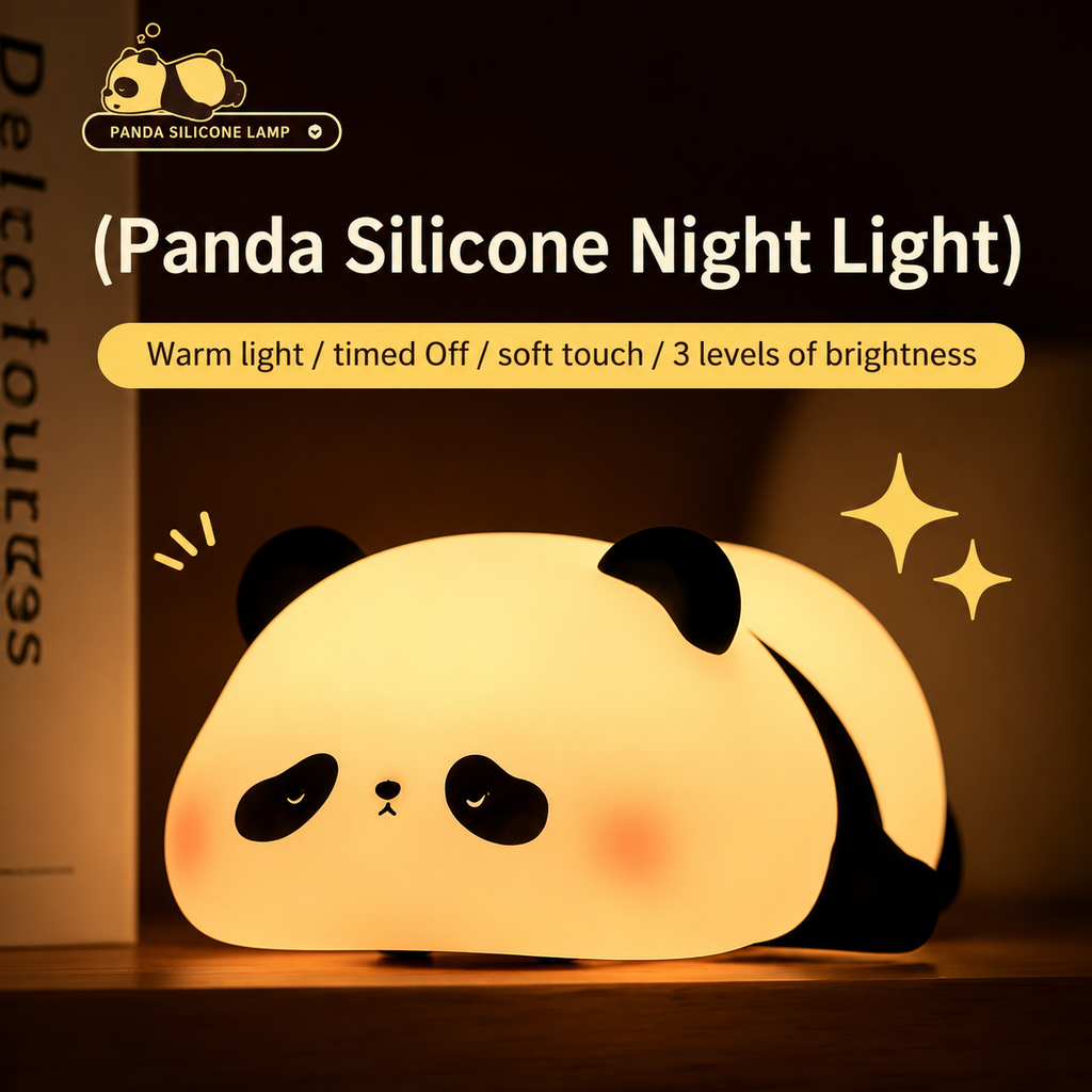 Cute Panda Silicone Night Light – Soft Touch LED Lamp for Kids Bedroom