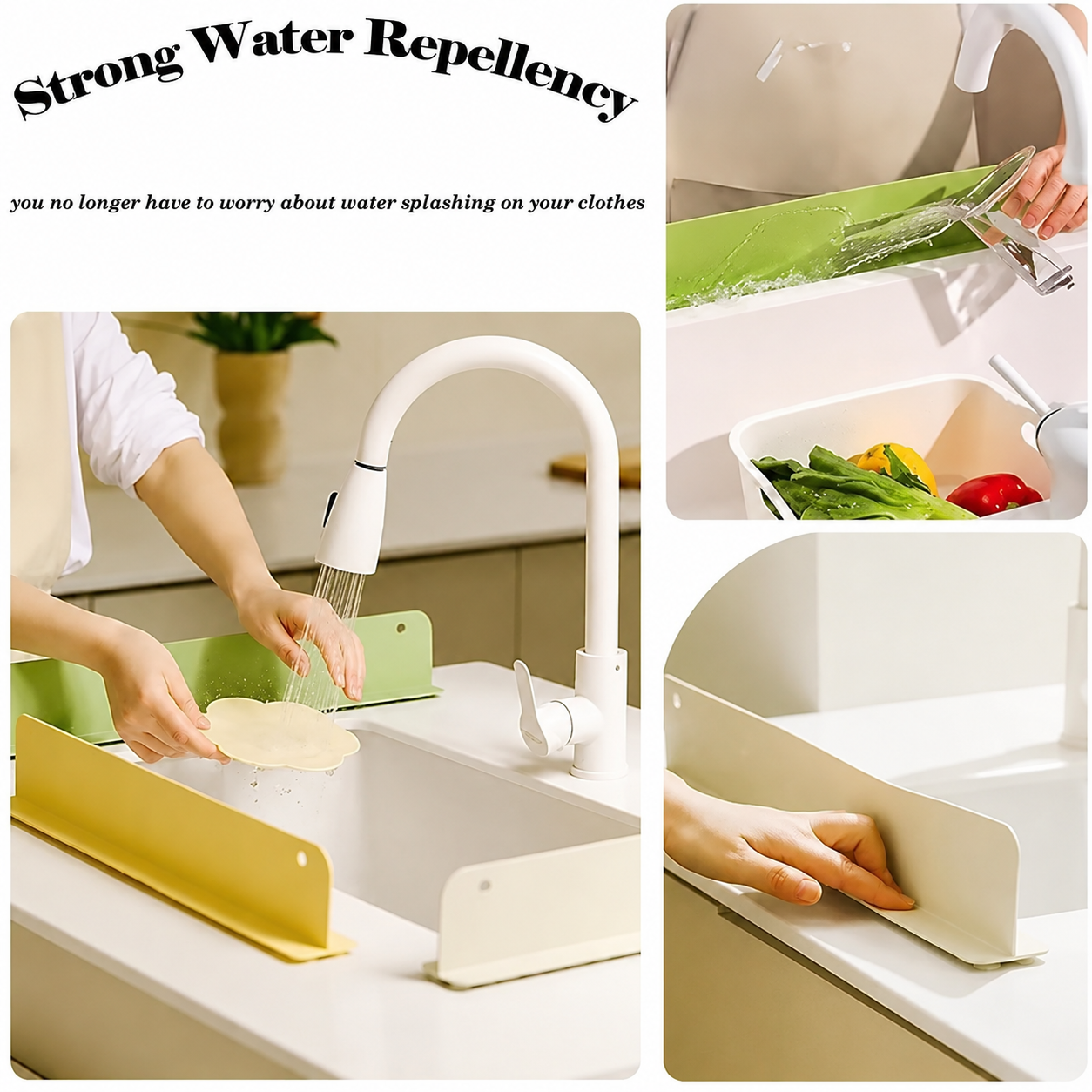 Silicone Sink Splash Guard For Kitchen And Bathroom – Flexible Water Splash Stopper For Faucets | 16 Inch - With Suction (Random Color)