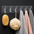 Seamless Heavy Duty Transparent Sticky Hooks Strip | Strong Double-Sided Self Adhesive Wall Hanger | Waterproof Multipurpose Hook for Bathroom & Kitchen (Pack Of 1)