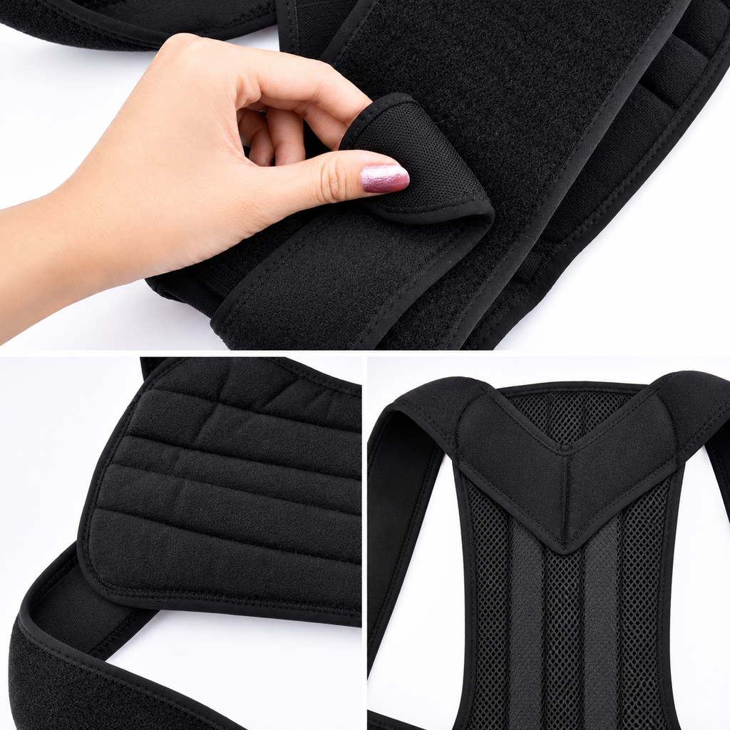 Posture Corrector Back Support Brace With Breathable Material And Fully Adjustable Velcro Straps