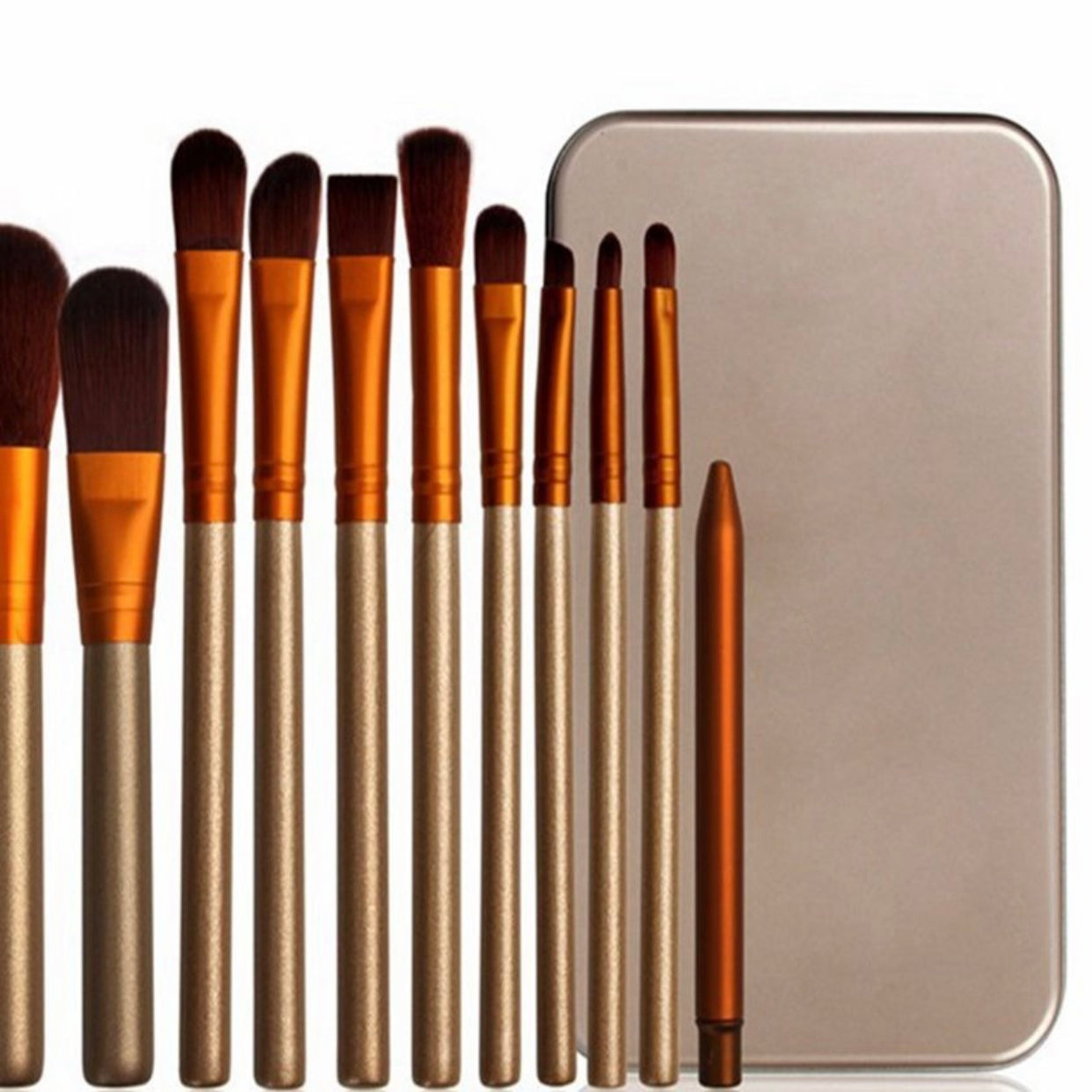 13pcs Aluminium Box Makeup Brushes Set Eye Shadow Lip Gloss Eye Makeup Portable Beauty Tools