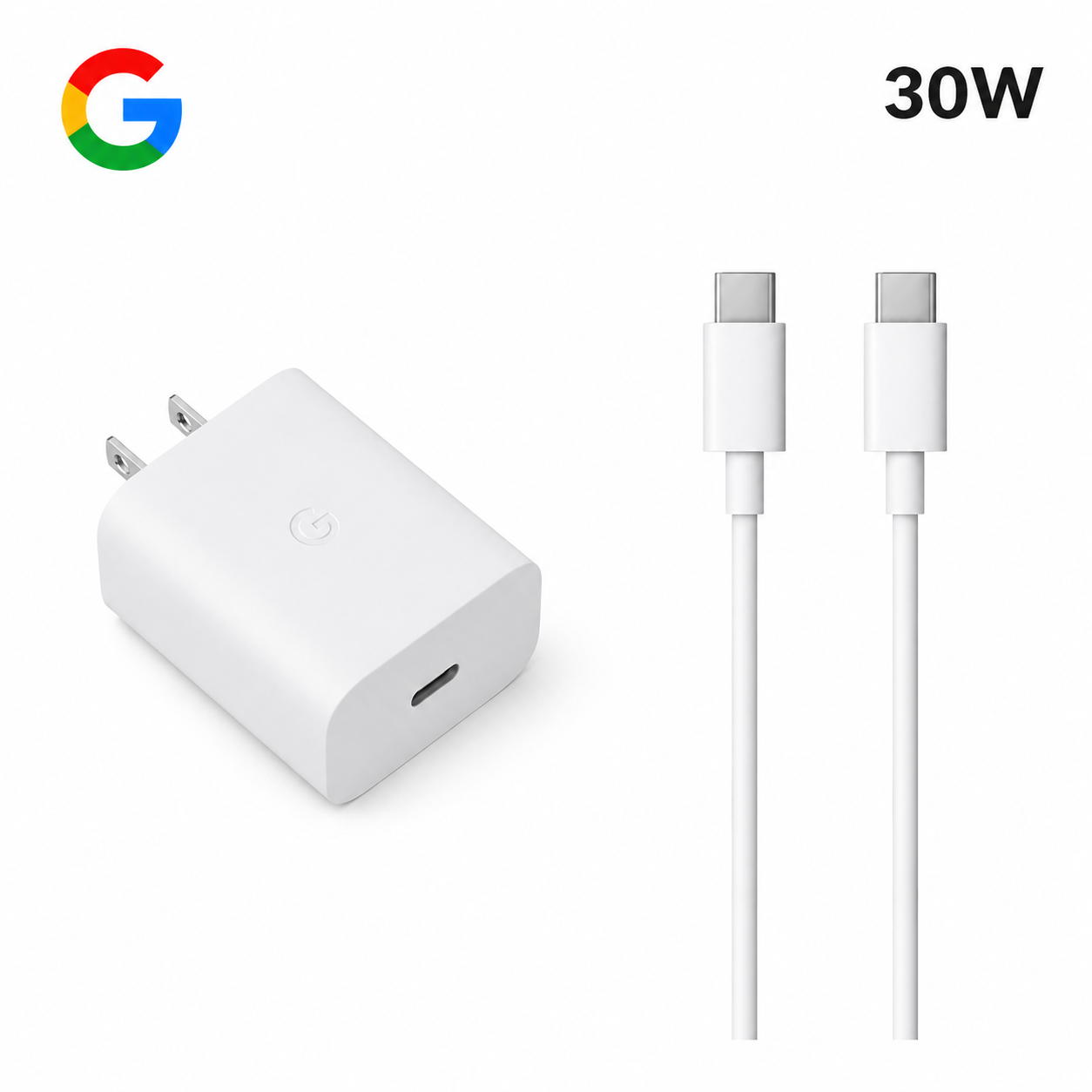 Google 30W USB-C Fast Charger Adapter with Power Delivery 3.0 and PPS Support Without Cable