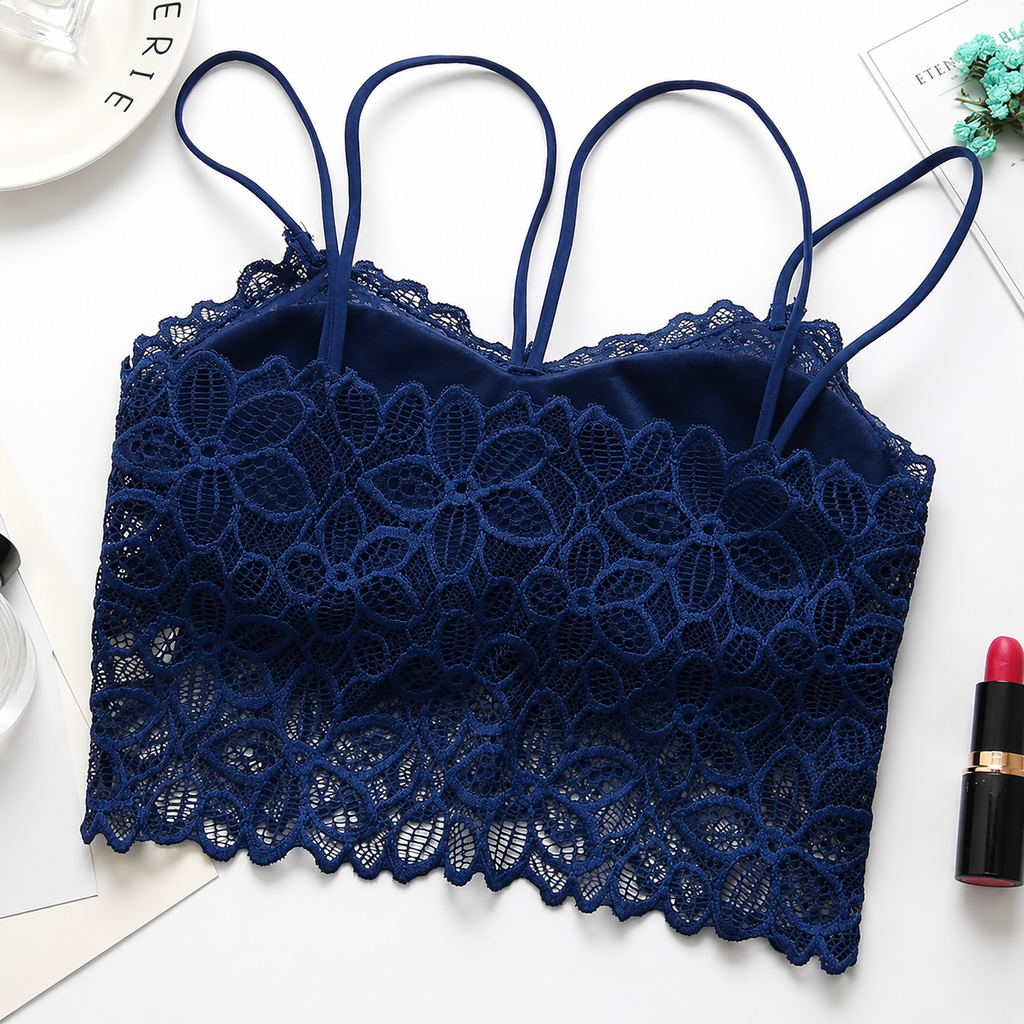 Stylish And Comfortable Lace Net Women Bralette Lightly Padded Bra (Random Colour)